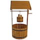 image 2 of Wooden Wishing Well Garden Planter Plant Box Flowerpot Ornament Patio Display