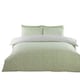image 1 of Helston Reversible Duvet Cover Set with Pillowcase Bedding Green | Single