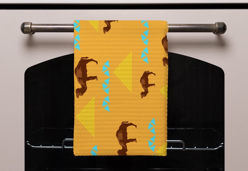 image 1 of Seamless pattern with camels (Kitchen Towel)