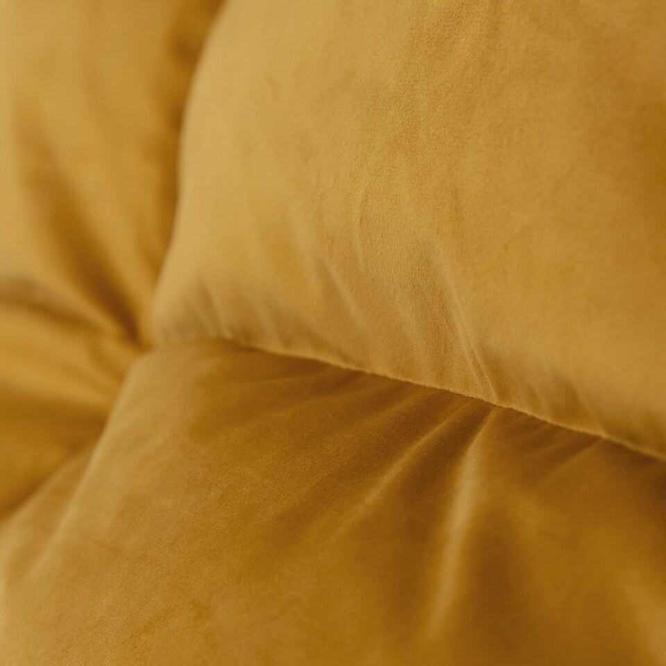 image 1 of icon Dolce Lounger Bean Bag Ochre Yellow Velvet Bean Bag Chair