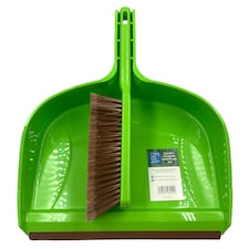 Deluxe Garden Dustpan and Brush Set Large Outdoor Dustpan with Stiff Bristle Brush