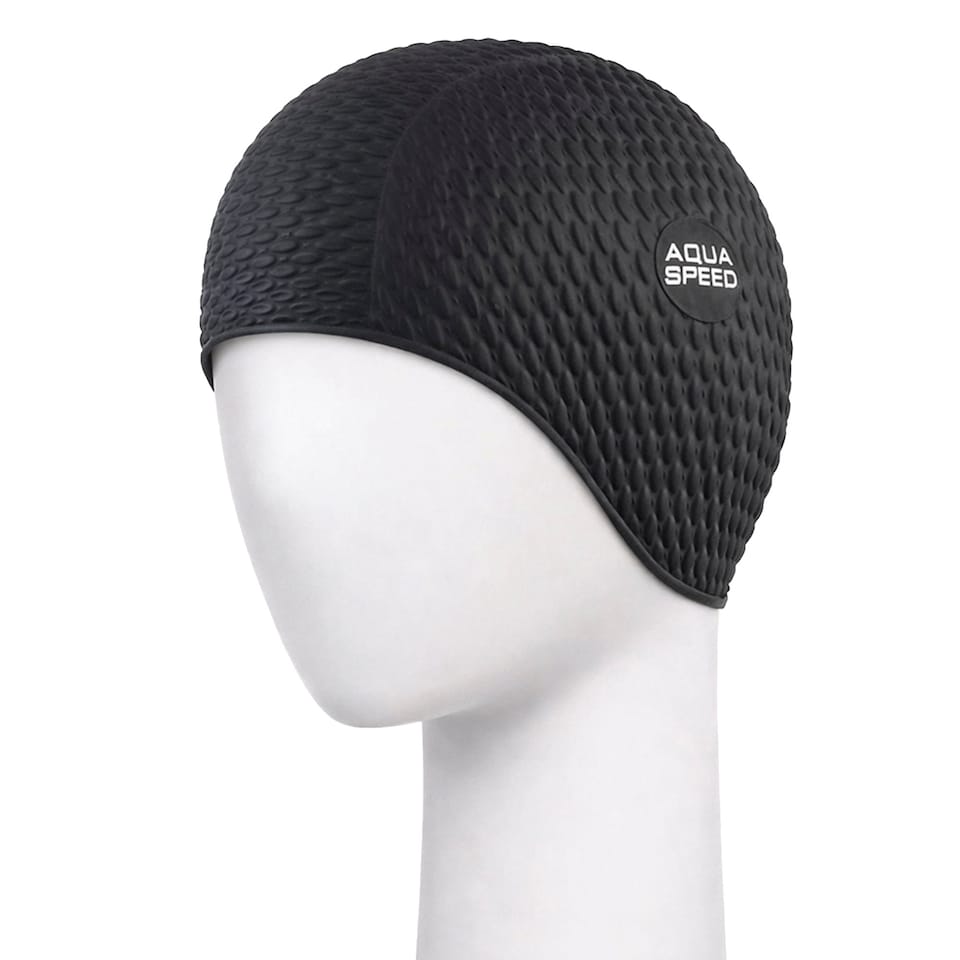 image 1 of Ladies Bombastic Swimming Cap | Long Hair Soft Latex Comfortable Fit Cap | Black | Black | One Size | 1