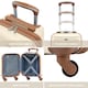 image 2 of 40x30x20cm Wizz Air & Vueling Maximum Size Free Cabin Carry On Lightweight 4 Wheel ABS Hard Case Suitcases Cabin Carry On Hand Luggage | Cream | Cream | Cabin Bag