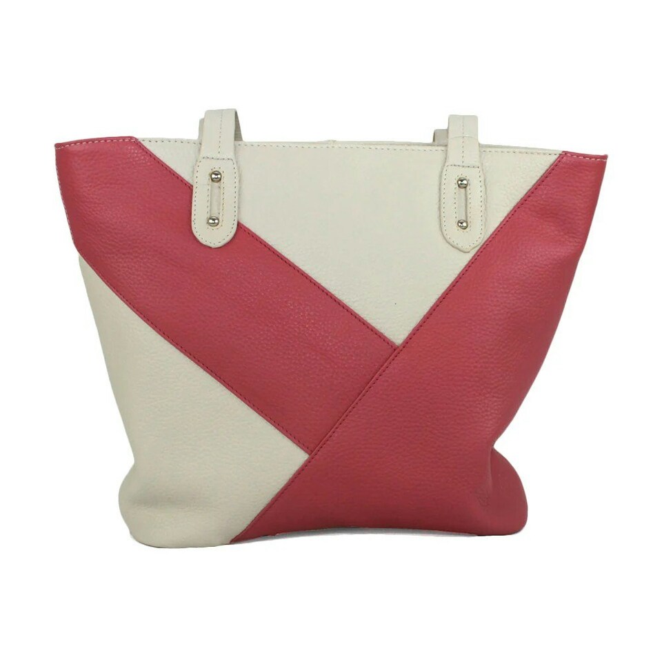 image 1 of Eastern Counties Leather Adalyn Grain Leather Handbag - Pink/White - One Size Pink