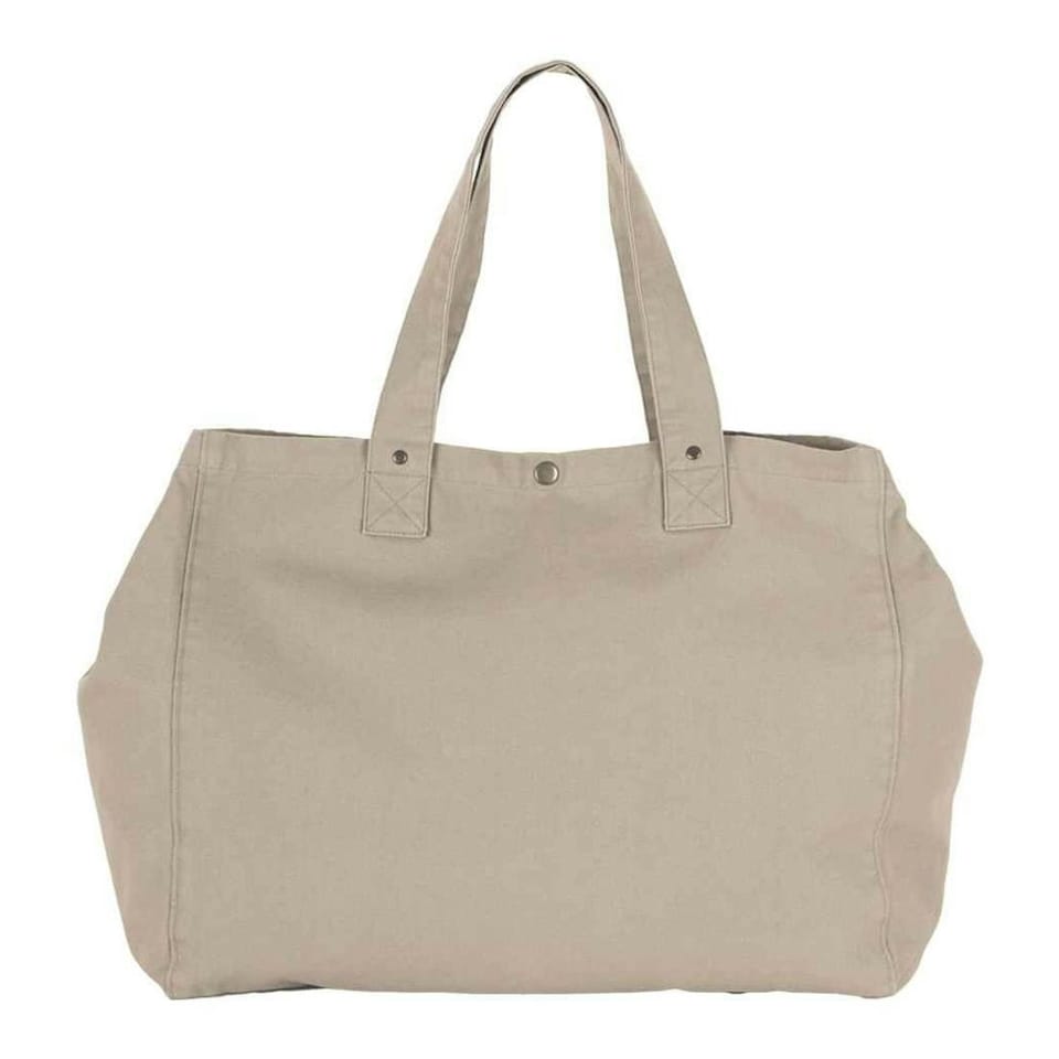 Kimood Washed Cotton Shopper Bag - Natural - One Size