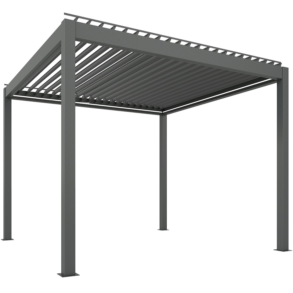 image 1 of Outsunny 3 x 3(m) Electric Louvered Pergola Aluminium Pergola w/ LED Light