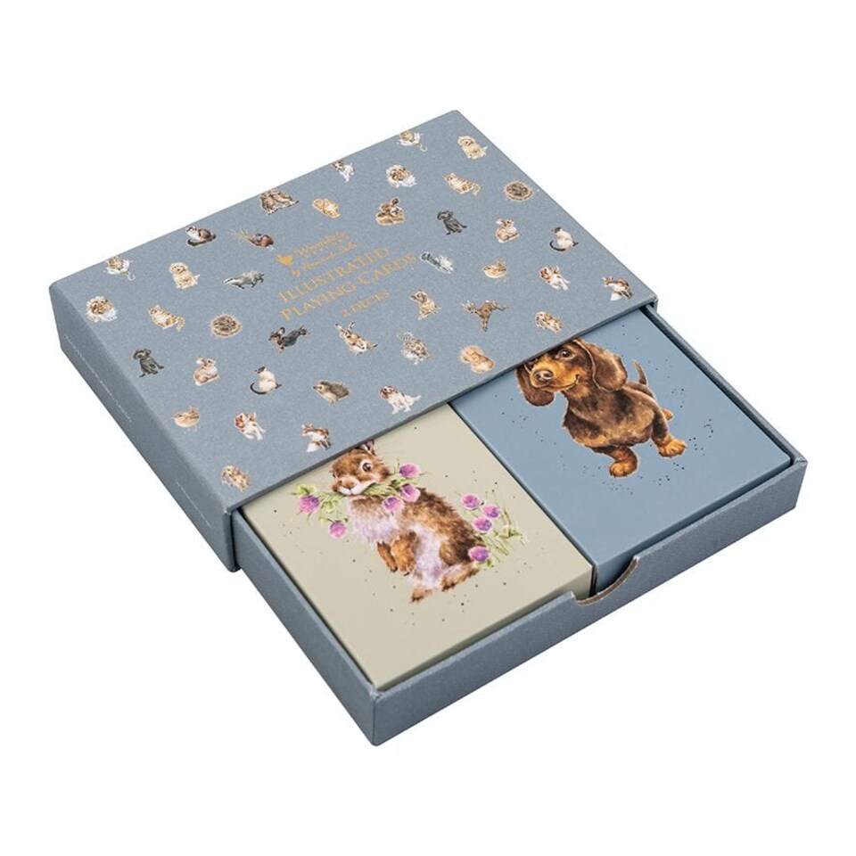 image 1 of Wrendale Designs Illustrated Playing Cards - 2-Deck Gift Set