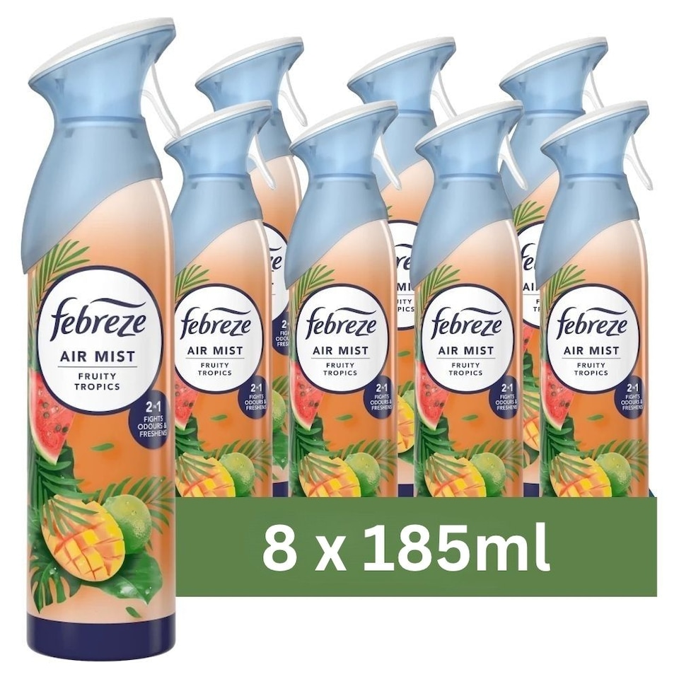 Febreze Fruity Tropics Air Freshener Spray 185ml 8 Pack