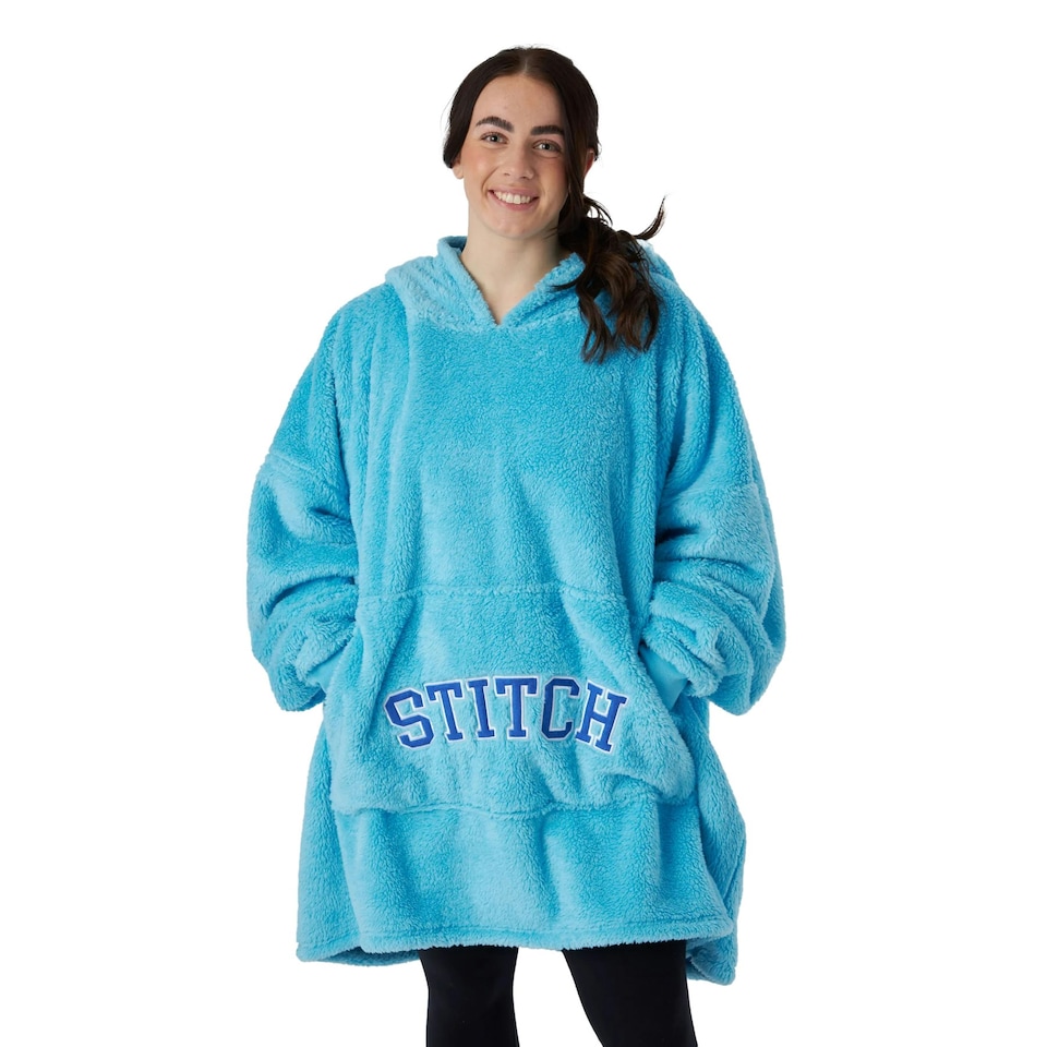 image 1 of Lilo & Stitch Womens/Ladies Hoodie Blanket - Blue - One Size