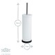 image 4 of Harbour Housewares Round Toilet Brush & Bin Set - White White