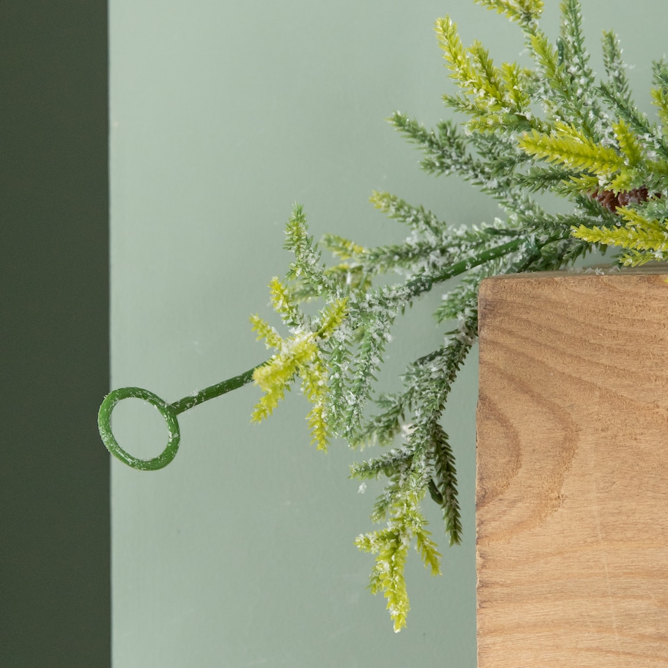 image 1 of 160cm Realistic Look Christmas Green Spruce Garland with Frosting and Plastic Pine Cones