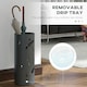 image 4 of HOMCOM Metal Umbrella Stand, Hollowed Umbrella Basket with 4 Hooks and Drip Tray