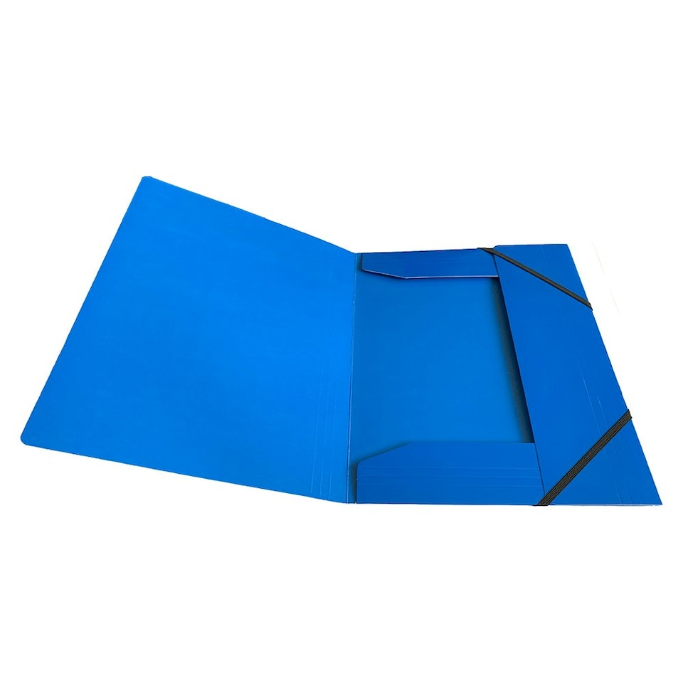 image 1 of Janrax A4 Blue Laminated Card 3 Flap Folder with Elastic Closure