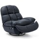 image 2 of Chicago Faux Leather Swivel & Rocker Manual Recliner Chair Black | Black | Black | One Size