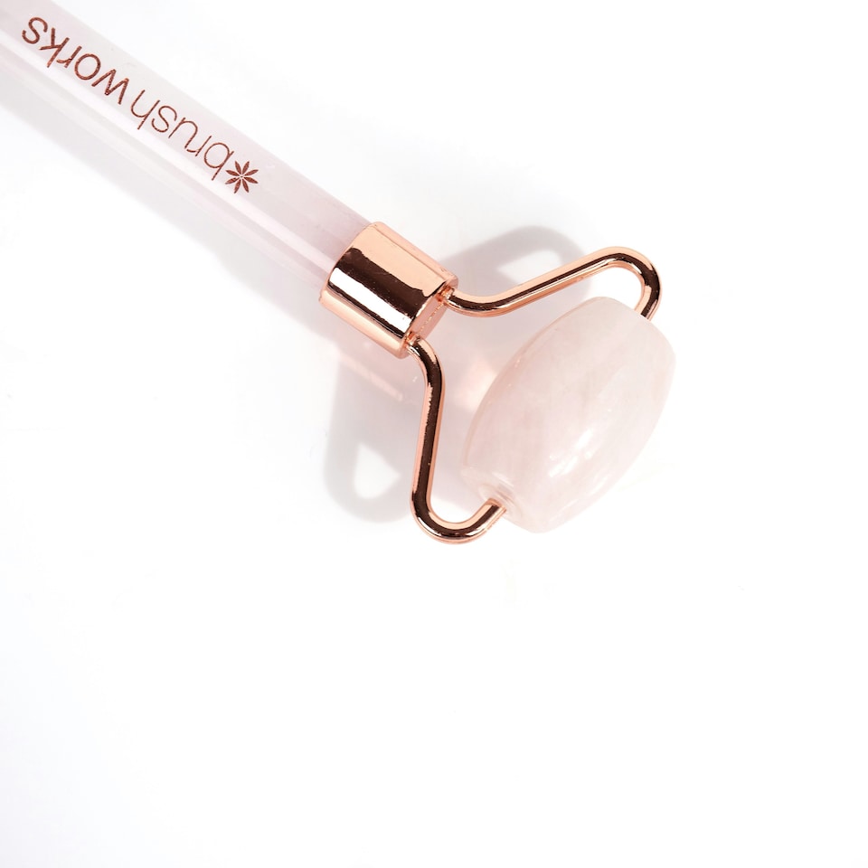 image 1 of Brushworks Brazilian Rose Quartz Stone Roller