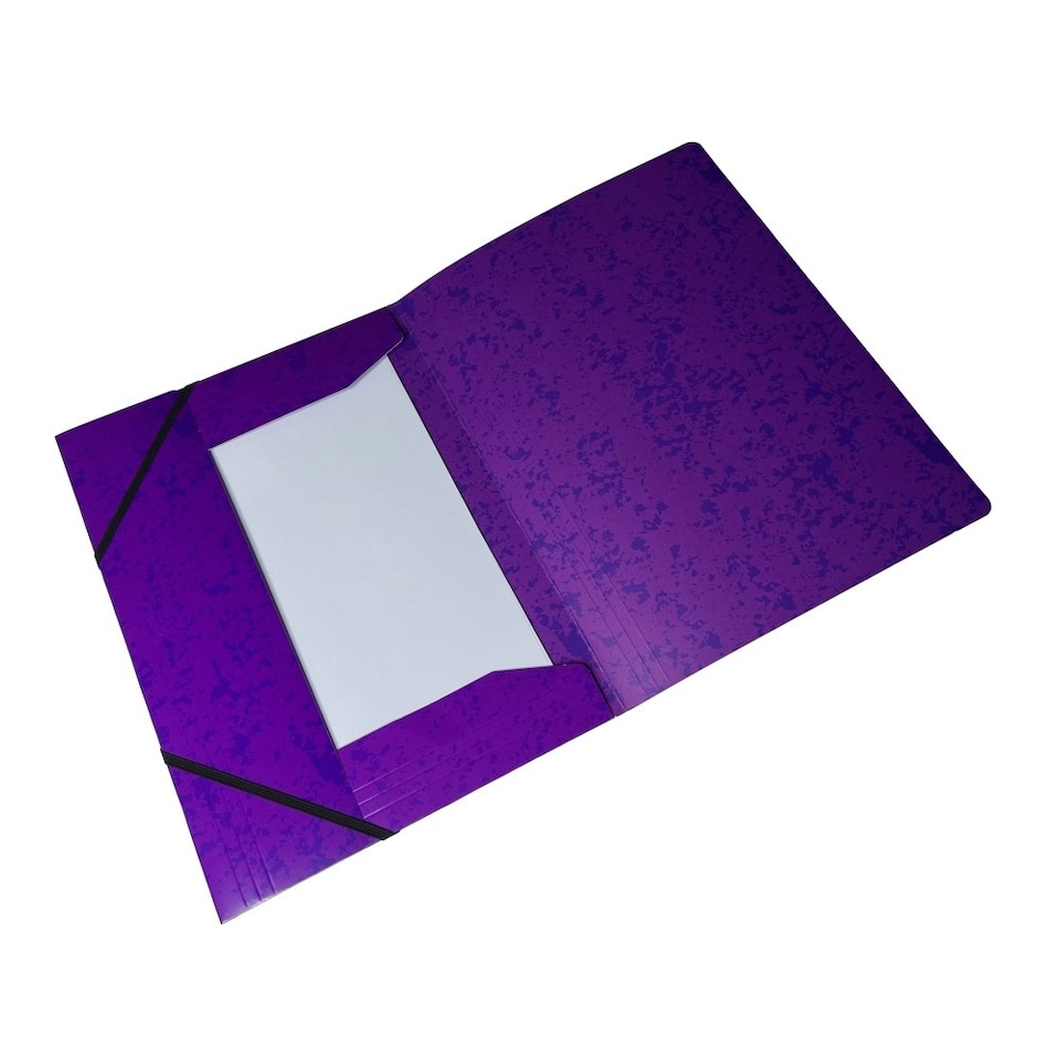 image 1 of A4 Purple Card 3 Flap Folder With Elastic Closure