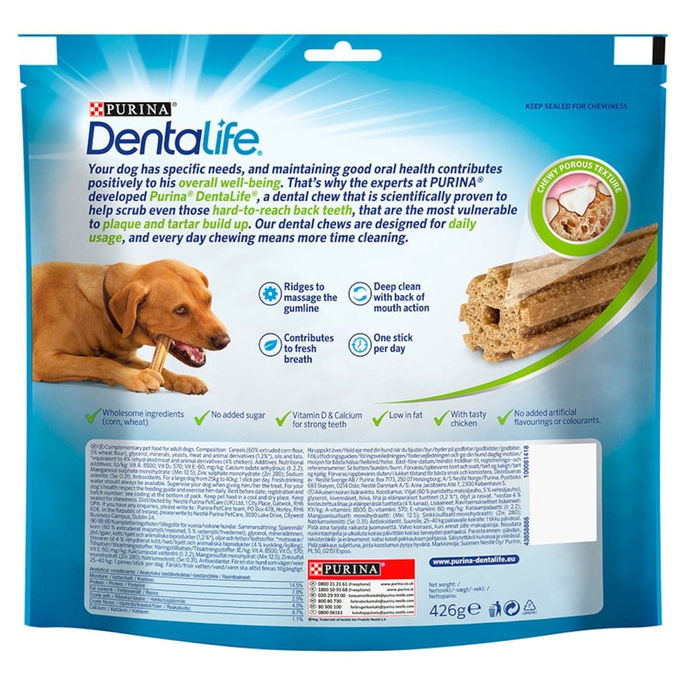 image 1 of Dentalife Daily Oral Care Chk Chew Adult Large 12 Pk 426g (Pack of 3)