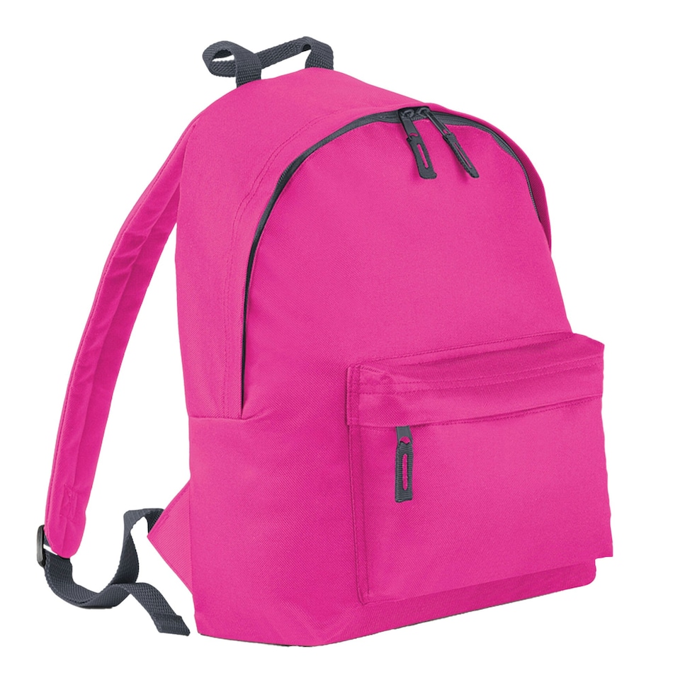 image 1 of Bagbase Childrens/Kids Fashion Backpack - Fuchsia/Graphite - One Size