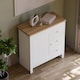 image 2 of Vida Designs Arlington 3 Drawer 1 Door Sideboard Shaker Buffet Cabinet Storage, White & Oak | White | White & Oak | 1