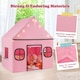 image 8 of COSTWAY Kids Play Tent Large Playhouse w/ Door Curtain & Windows-Pink + Grey