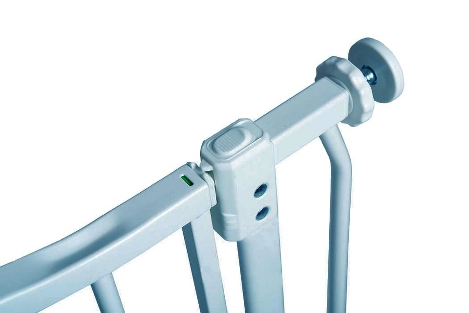 image 1 of Safetots Extra Tall Curved Top Safety Gate, 71cm - 80cm, Matt Grey, Extra Tall 100cm in Height, Pressure Fit Stair Gate