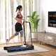 image 2 of HOMCOM 1-6 km/h Folding Motorised Treadmill Walking w/ Remote Control, Blue | Blue | Blue