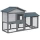 image 1 of PawHut Rabbit Hutch, Guinea Pig Hutch Outdoor Double Tier w/ Ramp, Grey