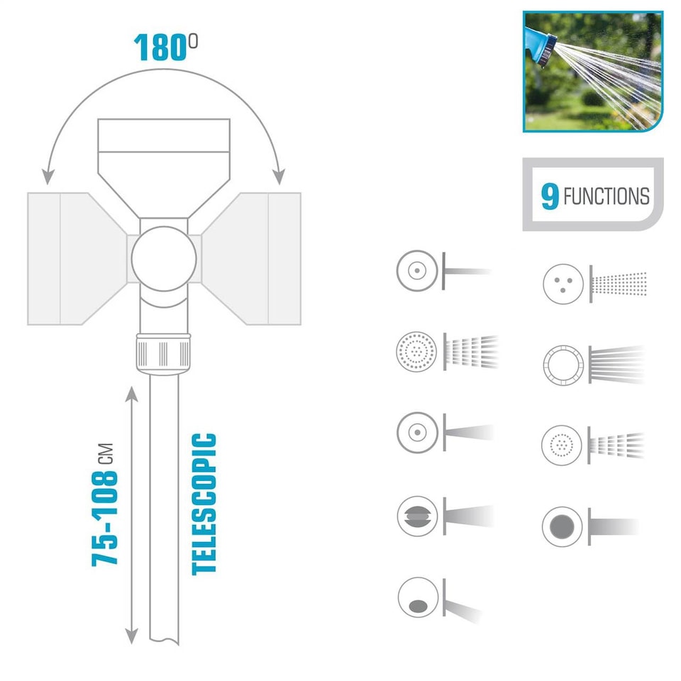 image 1 of Telescopic Garden Spray Lance Multi Pattern Extendable