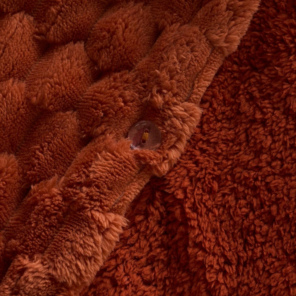 image 1 of OHS Luxury Waffle Textured Fleece Duvet Cover and Pillowcase Bedding Set Orange | Rust | Single