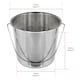 image 2 of SPARES2GO 12 Litre Stainless Steel Handled Pail Bucket (Silver)