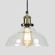 image 2 of ValueLights Industrial Black And Gold Clear Glass Pendant Ceiling Light