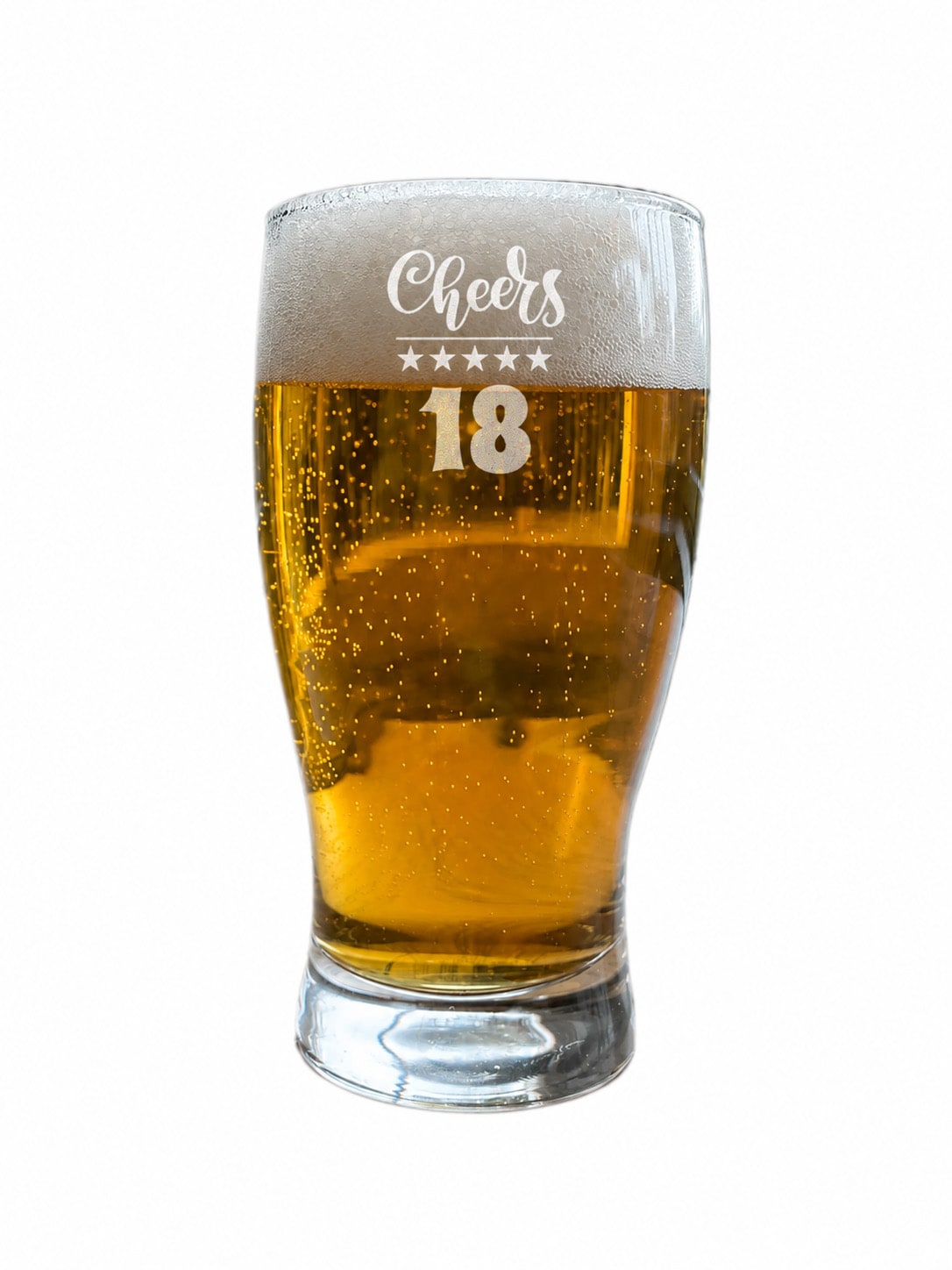 Afewhometruths 18th birthday gift engraved pint glass in Clear | Size: 500ml