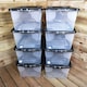 image 2 of 8 x 42L Clear Storage Box with Black Lid, Stackable and Nestable Design Storage Solution