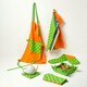image 5 of Homescapes Orange and Green Stars Cotton Apron