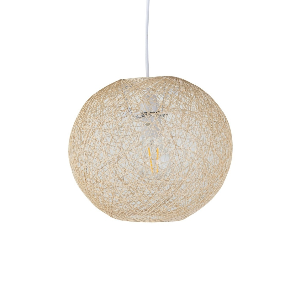 image 1 of Set of 2 Abaca - Natural 10 Globe Ceiling Light Shades" Brown