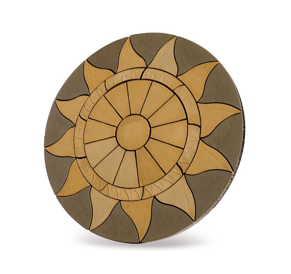 image 1 of Sun Circle Patio Kit 2.56m Antique/Barley - Bowland Stone - Garden Feature Paving Kit