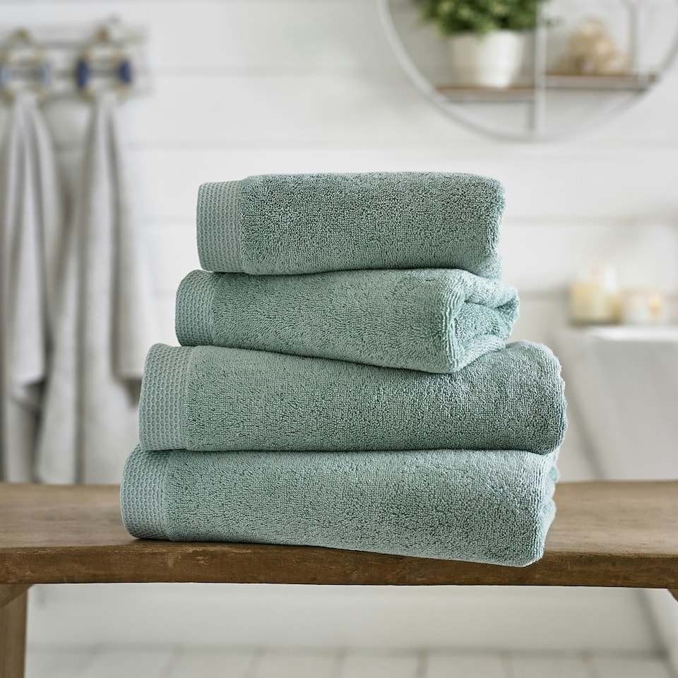 image 1 of Egyptian Cotton Spa Quality Absorbent Bathroom Towels - Soft & Premium Comfort - Hand, Bath, Sheet Green | Duckegg | Bath sheet