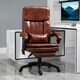 image 2 of Vinsetto PU Leather Massage Office Chair w/ Adjustable Height Footrest Brown