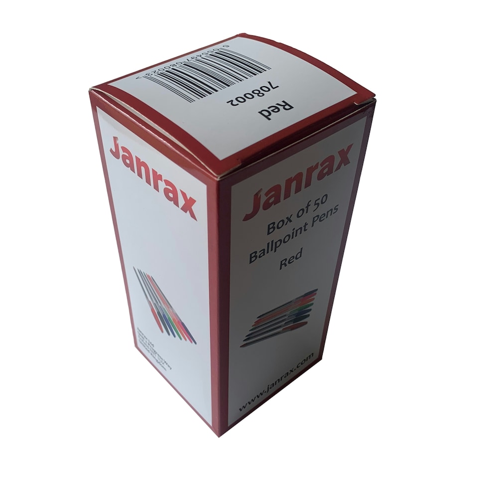 image 1 of Box of 50 Red Ballpoint Pens Smooth Glide by Janrax
