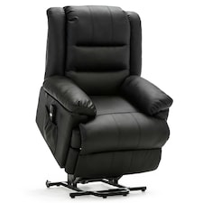 Loxley Single Motor Electric Rise Recliner Bonded Leather Lift Chair (Black)