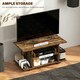 image 3 of HOMCOM Modern TV Cabinet Stand Storage Shelves Table Mobile Rustic Brown