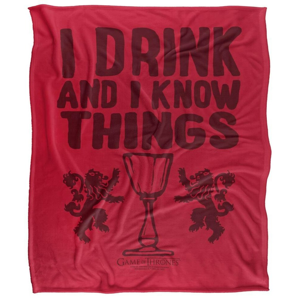 image 1 of Game Of Thrones I Drink And I Know Thinga Blanket - Multicoloured - One Size