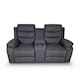 image 2 of Boston 2 Seater Manual Recliner Sofa w Drinks Console Grey