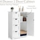 image 2 of Christow White Bathroom Cabinet 4 Drawer Unit Freestanding Wooden Storage