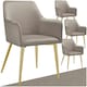 image 1 of Dining Chair Avane - velvet look, padded armchair, high backrest and high armrests - Set of 4 Grey | Taupe