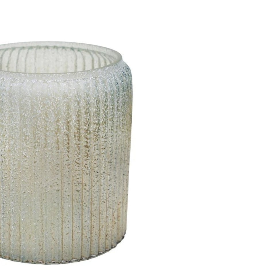 image 1 of Verre Frosted Ribbed Planter - Glass - L15 x W15 x H14 cm - Gold Clear
