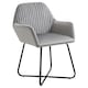 image 1 of HOMCOM Modern Accent Chair Velvet-Feel Upholstered Lounge Armchair Grey