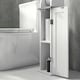 image 8 of kleankin Slim Toilet Roll Storage Unit with Cupboard and Adjustable Shelf, White