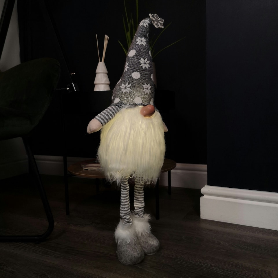 image 1 of 66cm Battery Lit Christmas Standing Gonk Decoration in Grey