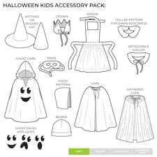 Style Arc Kids Halloween Accessory Pack Paper Sewing Pattern – Children’s Costumes, Ages 2–10, Easy